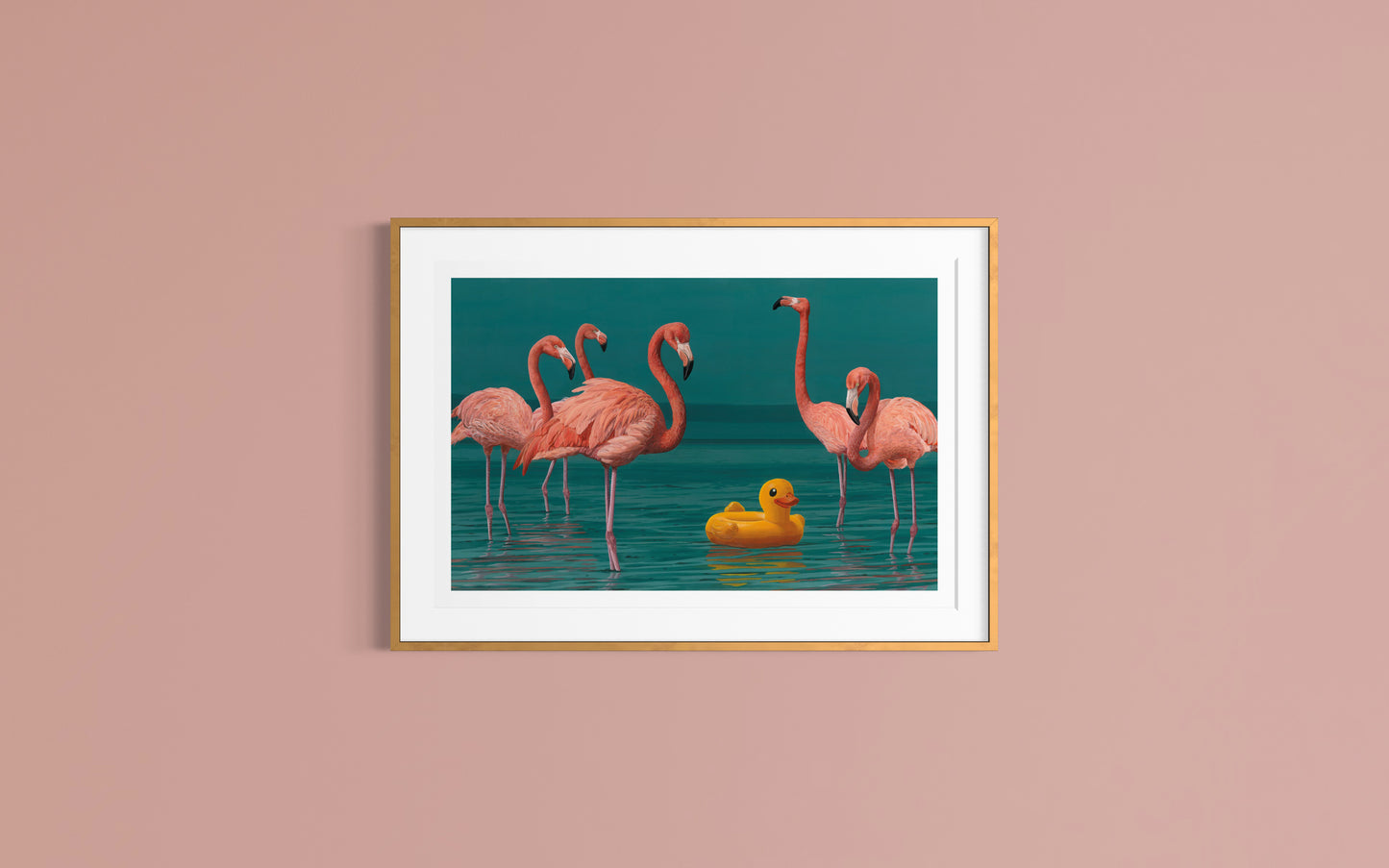 Duck and the Flamingos | Limited Edition Fine Art Print