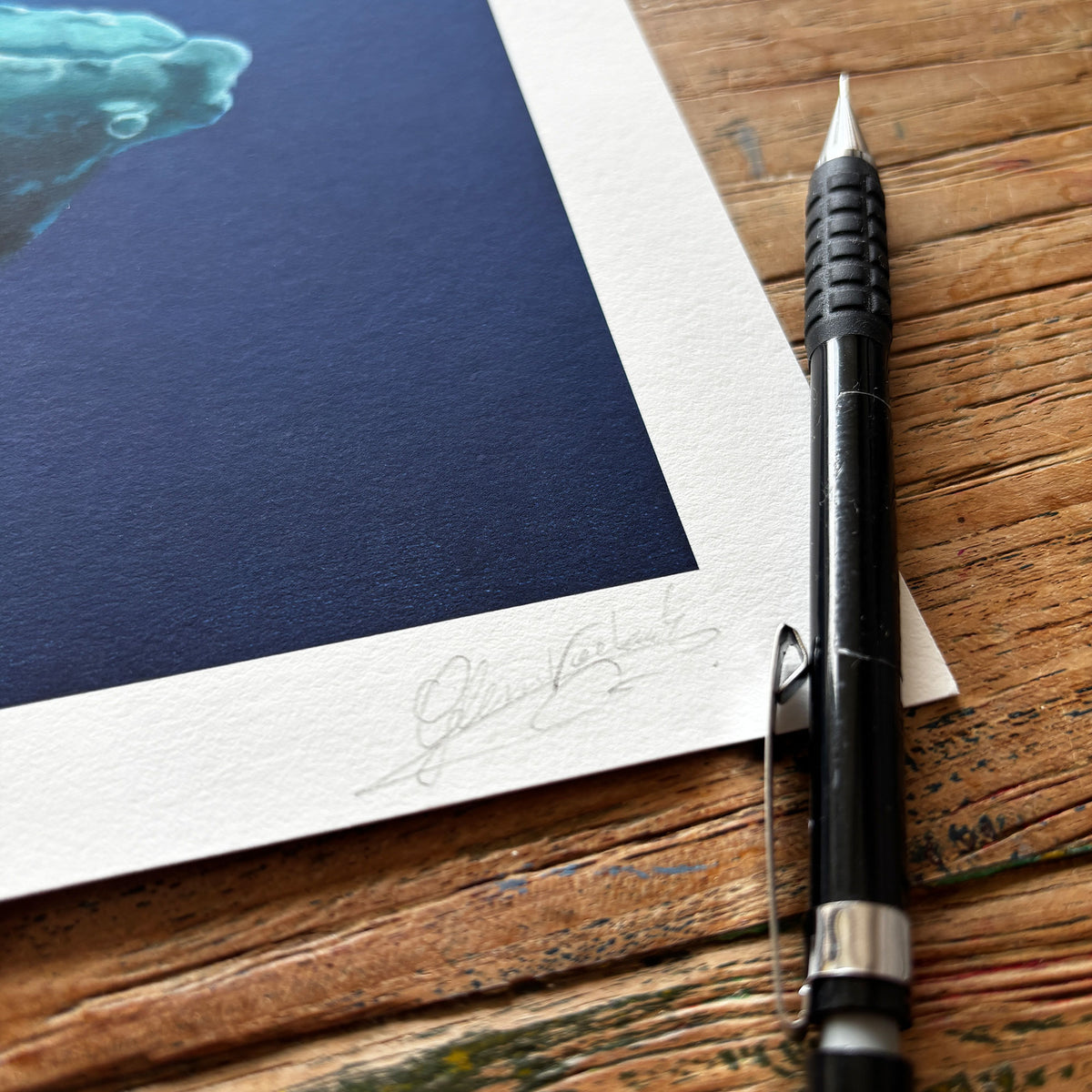 Flamingo and the Whales fine art print, hand-signed by artist Glenn Verkerk